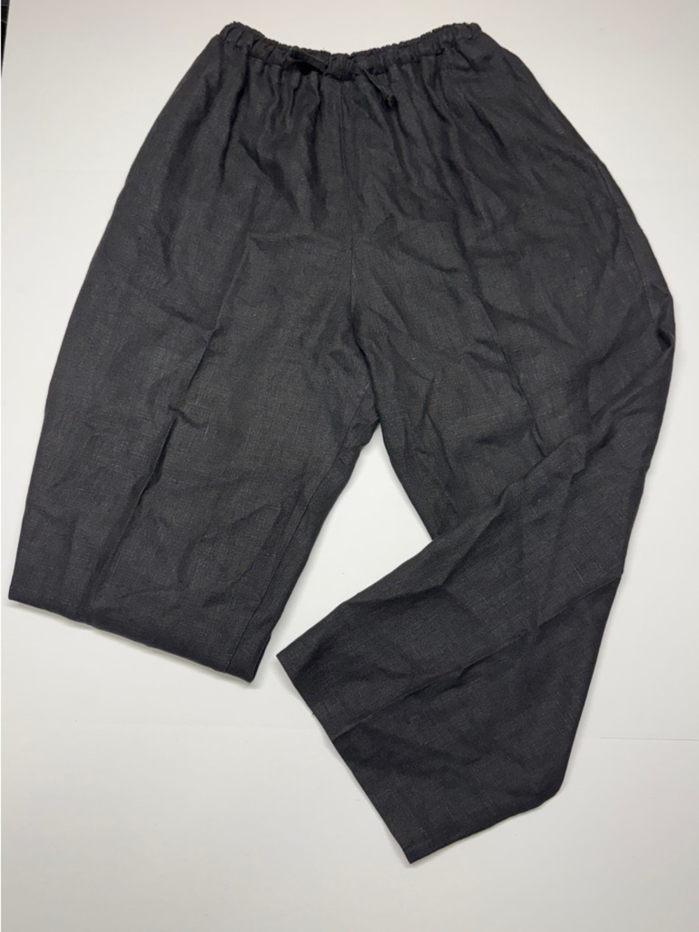 Central Falls Black Elastic Waist Linen Blend Pants Size XL